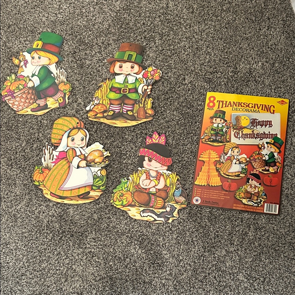 Vintage Beistle Thanksgiving Die Cuts, Lot of 5